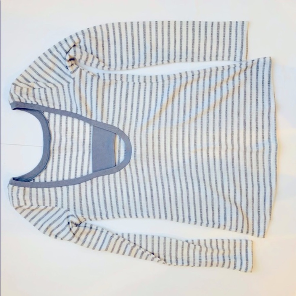 New Splendid Alline Striped U Back Knit Top